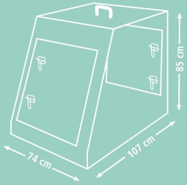 KERBL Klatka transportowa dla psa trapez 107 x 74 x 85cm - Zdjęcie nr 2
