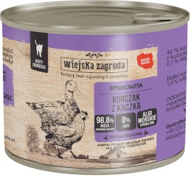 WIEJSKA ZAGRODA Kurczak z Kaczką bez zbóż dla kotów 200g - Zdjęcie nr 2