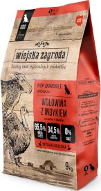 WIEJSKA ZAGRODA Wołowina z Indykiem bez zbóż S 9kg