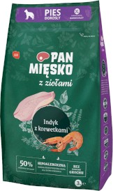 PAN MIĘSKO z Ziołami Indyk z Krewetkami dla psa XL 3kg