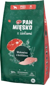 PAN MIĘSKO Wołowina Królik z Ziołami dla psa M 20kg - Zdjęcie główne