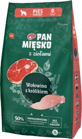 PAN MIĘSKO Wołowina Królik z Ziołami dla psa M 9kg