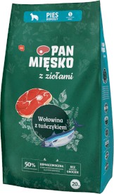 PAN MIĘSKO Wołowina Tuńczyk Zioła dla psa S 20kg