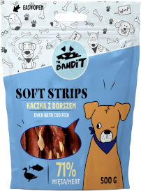 MR.BANDIT Soft Strips Duck Fish Kaczka z Dorszem 500g