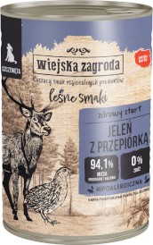 WIEJSKA ZAGRODA Leśne Smaki Szczeniak Jeleń Przepiórka 400g - Zdjęcie główne