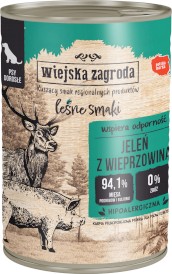WIEJSKA ZAGRODA Pies Leśne Smaki Jeleń Wieprzowina 400g - Zdjęcie główne