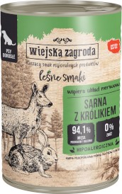 WIEJSKA ZAGRODA Pies Leśne Smaki Sarna Królik 400g - Zdjęcie główne