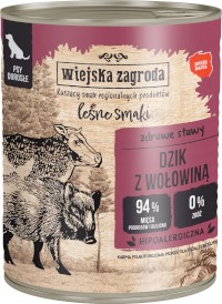 WIEJSKA ZAGRODA Pies Leśne Smaki Dzik Wołowina 800g - Zdjęcie główne