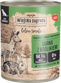 WIEJSKA ZAGRODA Pies Leśne Smaki Sarna Królik 800g