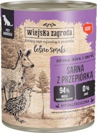 WIEJSKA ZAGRODA Pies Leśne Smaki Sarna Przepiórka 800g - Zdjęcie główne