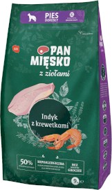 PAN MIĘSKO z Ziołami Indyk z Krewetkami dla psa XL 9kg - Zdjęcie główne