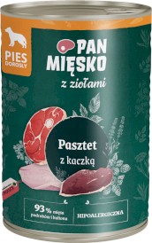 PAN MIĘSKO z Ziołami Pasztet z Kaczką dla psa 400g