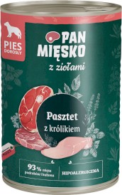 PAN MIĘSKO z Ziołami Pasztet z Królikiem dla psa 400g - Zdjęcie główne