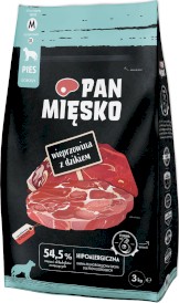 PAN MIĘSKO Wieprzowina z Dzikiem dla psa M 3kg