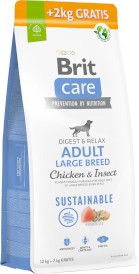 Brit Care Dog Sustainable Adult Large Breed Chicken Insect 12kg+2kg