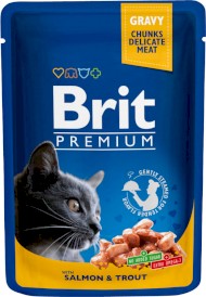 BRIT Cat Salmon / Trout Łosoś Pstrąg saszetka 100g