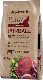 FITMIN Cat Purity GF Hairball Wołowina Bez zbóż 10kg