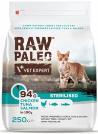Vet Expert RAW PALEO Cat Sterilised Kurczak Tuńczyk Łosoś 250g - Zdjęcie główne