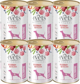 4VETS Natural DIABETES dla psa z cukrzycą 6x400g - Zdjęcie główne