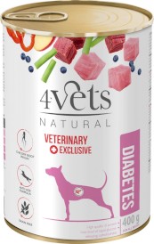 4VETS Natural DIABETES dla psa z cukrzycą 12x400g - Zdjęcie nr 2
