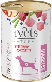 4VETS Natural DIABETES dla psa z cukrzycą 6x400g - Zdjęcie nr 2