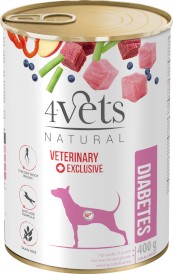4VETS Natural DIABETES dla psa z cukrzycą 400g - Zdjęcie główne