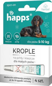 HAPPS Herbal Krople na pchły i kleszcze dla psów 5-10kg 4szt. - Zdjęcie nr 2