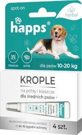 HAPPS Herbal Krople na pchły i kleszcze dla psów 10-20kg 4szt. - Zdjęcie nr 3