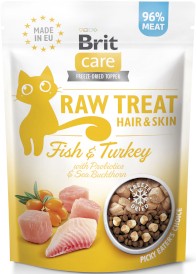 BRIT Cat Raw Treat HAIR / SKIN Ryba Kurczak Rokitnik 40g