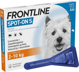 FRONTLINE Spot-On Krople na kleszcze dla psa do 10kg S 3szt.