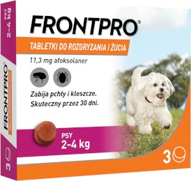 FRONTPRO Tabletki na pchły kleszcze 3szt. dla psa 2-4kg - Zdjęcie nr 2