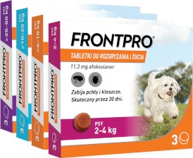 FRONTPRO Tabletki na pchły kleszcze 3szt. dla psa 2-4kg - Zdjęcie główne