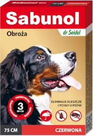 SABUNOL OBROŻA CZERWONA na pchły i kleszcze 75cm dla psa - Zdjęcie główne