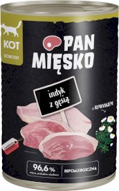 PAN MIĘSKO Indyk z Gęsią dla kota 400g - Zdjęcie główne