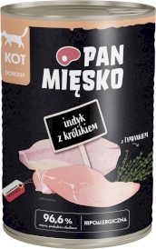 PAN MIĘSKO Indyk z Królikiem dla kota 400g - Zdjęcie główne