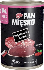 PAN MIĘSKO Wieprzowina z Kaczką dla szczeniąt 400g - Zdjęcie główne