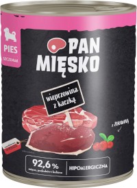 PAN MIĘSKO Wieprzowina z Kaczką dla szczeniąt 800g - Zdjęcie główne