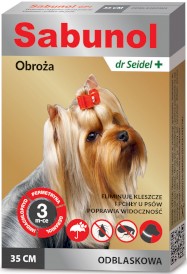 SABUNOL Obroża odblaskowa dla psa na kleszcze pchły 35cm - Zdjęcie nr 2