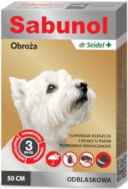 SABUNOL Obroża odblaskowa dla psa na kleszcze pchły 50cm - Zdjęcie główne