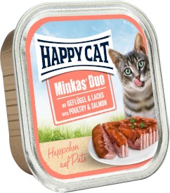 HAPPY CAT DUO Geflugel Lachs Kurczak Łosoś pasztet 100g - Zdjęcie główne