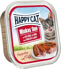 HAPPY CAT DUO Geflugel Rind Kurczak Wołowina pasztet 100g - Zdjęcie główne