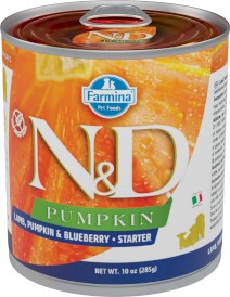 FARMINA ND DOG PUMPKIN Lamb Blueberry STARTER Jagnięcina Dynia Borówki 285g - Zdjęcie główne