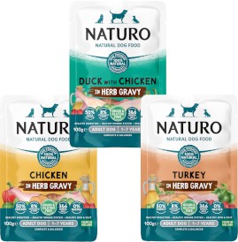 NATURO Adult Dog GF Kaczka Kurczak w sosie ziołowym 100g - Zdjęcie główne