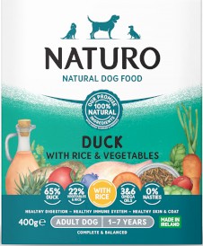NATURO Adult Dog Kaczka Ryż Warzywa tacka 400g - Zdjęcie nr 2