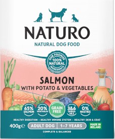 NATURO Adult Dog GF Łosoś Ziemniaki Warzywa tacka 400g - Zdjęcie główne