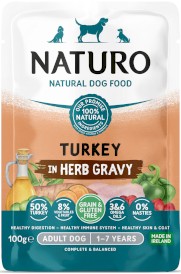 NATURO Adult Dog GF Indyk w sosie ziołowym 100g - Zdjęcie główne