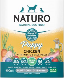NATURO Puppy Dog GF Kurczak Ziemniaki Warzywa tacka 400g - Zdjęcie główne