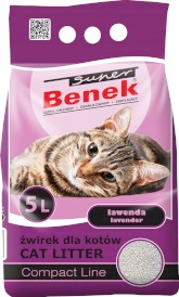 Super BENEK Compact Lawenda Żwirek bentonitowy 5l - Zdjęcie główne