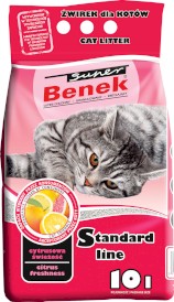 Super BENEK Standard Cytrusowa świeżość Żwirek 10l - Zdjęcie główne