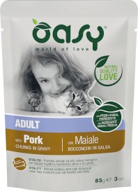 OASY Cat Lifestage Adult Pork Wieprzowina w sosie 85g - Zdjęcie główne